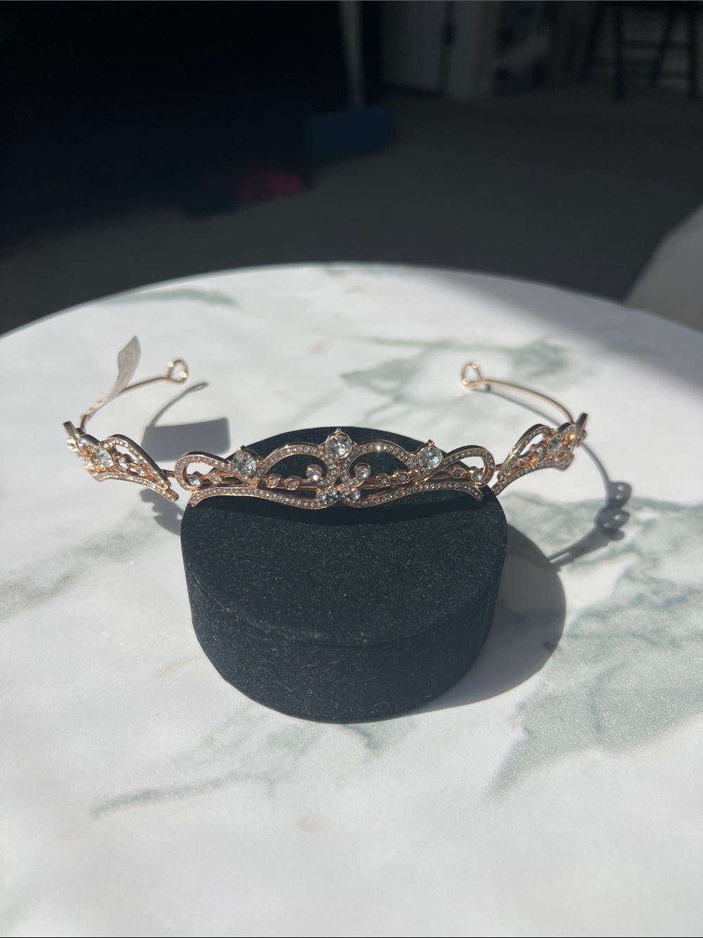 Rose Gold Crystal Tiara Headband - Bridal Accessories - Picture 3 of 4